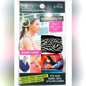 NWT Scünci 2in1 Hair+Wrist Band Set of 2 Bands